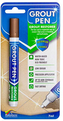 Grout Pen - Designed for restoring tile grout in bathrooms & kitchens (Brown)