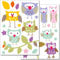 Wandkings Eulen Wandsticker Set, 31 Aufkleber, 2 DIN A4 Bögen, Gesamtfläche 60 x 20 cm