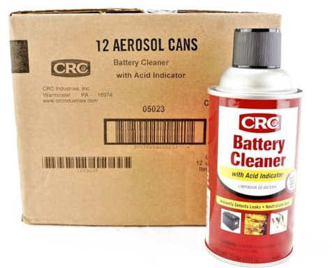 CRC Industries (CRC05023) Battery Cleaner with Acid Indicator, 11 oz Can, 12 per Pack