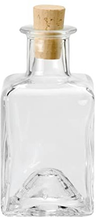 Glorex 6 8604 907 Bouteille carrée en verre avec bouchon, 6 x 6 x 12 cm