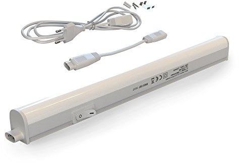 BRILONER - LED Leiste mit Ein/Aus-Schalter, neutralweiße Lichtfarbe, inkl. Steckerkabel, Unterbauleuchte Küche, LED Lichtleiste Küche, Schrankbeleuchtung, Küchenlampe, Lampe, 31,3x2,2x3 cm, Weiß