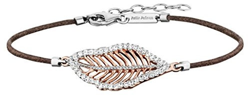 Julie Julsen JJBR10194.2 Damen Armband Blatt Sterling-Silber 925 Rose Weiß Zirkonia 19 cm