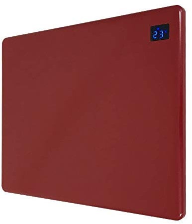 1000w Nova Live R Red Electric Horizontal Panel Heater Including Feet - 24hr/7 day programming, 1KW Convector Heater - 500mm(w) x 400mm(h)