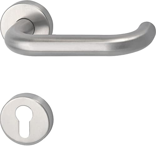 MARCHESI Drückergarnitur HARMONIE - auf Rosette PZ, 38-45, Edelstahl matt