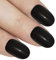Bling Art Oval False Nails Black Glitter French Manicure Fake Medium Tips with Glue
