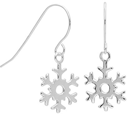 Sterlingsilber-Schneeflocke-Ohrhänger