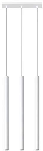 SOLLUX lighting Hängelampe Pendelleuchte Hängeleuchte Deckenlampe Lampe Decke Stahl 3 Flammig 30 x 5 x 94 cm Pastelo