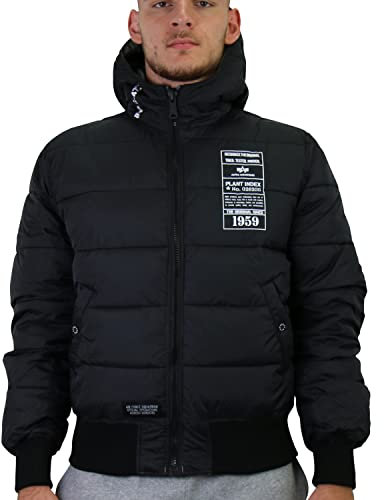 ALPHA INDUSTRIES Herren Hooded Puffer FD Rev Bomberjacke, Vintage Green, L