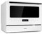 Klarstein Azuria Table Dishwasher - Freestanding, EEC, F, 6 Place Settings, Water Consumption: 6.5 Litres, 6 Wash Programmes, Self-Cleaning, 49 dB, Design Door with Black Glass Front, White