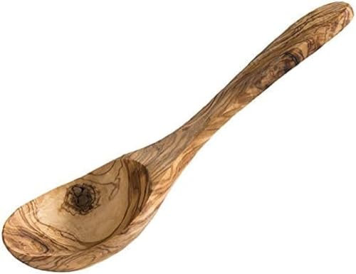APS cucchiaio Olive in legno d'ulivo sostenibile, cucchiaio di legno, cucchiaio di servizio, 26,5 x 9,5 cm