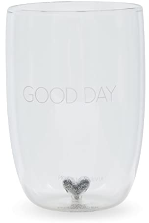 Riviera Maison - Trinkglas, Wasserglas - Good Day - Glas - Höhe 12,5 cm - L