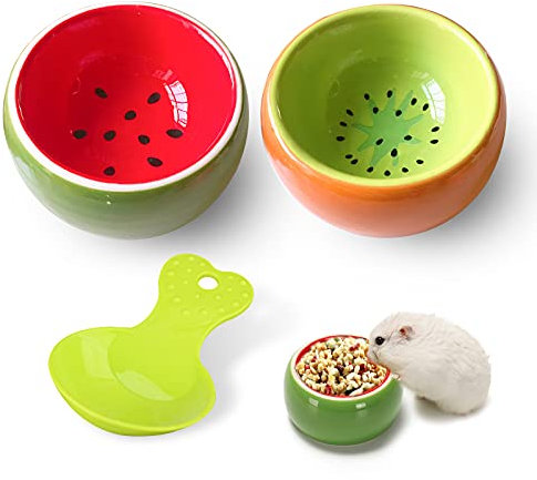 Lot de 2 gamelles en céramique pour Hamster - pour Hamster syrien, Lapin, Gerbille, chichilla - Hérisson - Rat