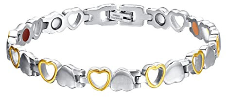 luoluoluo Magnetarmband Damen, Lymphdrainage Magnetic Armbänder, Magnetic Bracelet, Energy Armkette, Gesundheitsarmband Damen, Magnetfeldtherapie Lymph Armband, Magnetarmbänder für Abnehmen