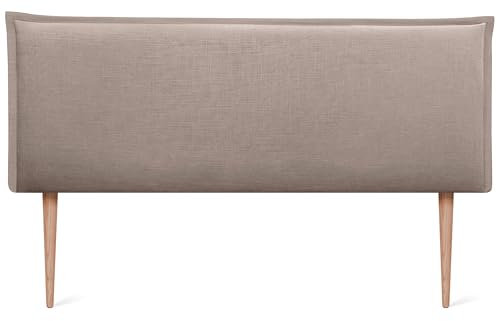 DHOME Kopfteil aus natürlichem Leinen einfarbig mit Paspelierung für Bett Schlafzimmer modernes Top Trend (Erde, 160x105cm Mit Füßen (Betten 150/160))