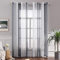 MIULEE Tende a Righe per Interni, Tende Trasparenti in Voile Tende Camera da Letto, Tenda Salotto Moderne con Anelli, Tenda a Pannello da Interno Finestra a Righe Bianche e Grigie, 2x 140x280 CM
