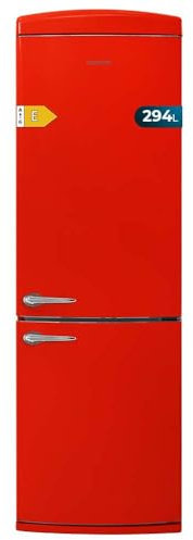 Cecotec Frigorífico Combi 2 Puertas Retro de 294 L Bolero CoolMarket Combi Origin 294 Red E. Altura 190 cm y 60 de Ancho, Total No Frost, Multi Cooling, Ultra Fresh, Convertible Box, Rojo