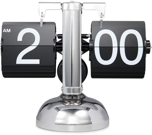 Wkevnu Auto Flip Down Clock File Page Orologi Scrivania Orologio da Parete Sveglia AM/PM Formato Display per Casa Ufficio Decorazione