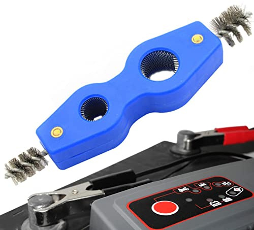 Pratvider Pulitore per Batteria | 4 in 1 Spazzola per la Pulizia dei Poli della Batteria – rondelle in Filo di Acciaio per Morsetti Batteria per batterie Auto Barche, detergente per Morsetti Batteria