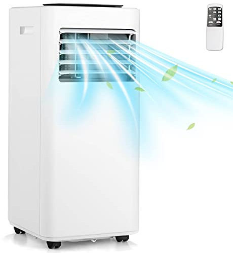 GiantexUK 7000/9000/12000BTU Portable Air Conditioner, 5-in-1 AC Unit, Heater, Dehumidifier, 2/3-Speed Fan with WiFi Smart APP, Sleep Mode, LED Display, Remote Control & 24H Timer (9000BTU, 2 Speed)