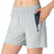 donhobo Damen Shorts Sommer Laufhose Kurz Sporthose Trainingshose Sport Shorts Atmungsaktiv Fitness Kurze Hose Laufshorts (Hellgrau, L)