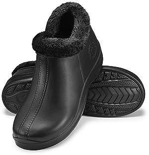 ESTRO Bottes de Jardin Femme - Sabot de Jardin Homme Sabot Fourré Homme Sabots Fourrés Botte Jardinage Femme A16 (40, Noir 2)