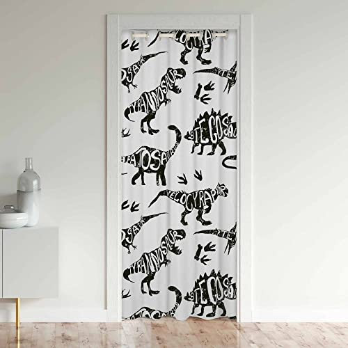 Loussiesd Dinosaur Türvorhang 86x203cm für Tür Privatsphäre 3D Dino Schrank Vorhang für Innentür Raumteiler für Wohnzimmer Jungle Dino Zimmer Verdunkelung Schwarzout Isoliert Thermisch Vorhang