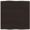 vidaXL Tischplatte, Holzplatte für Tisch Esstisch Couchtisch, Massivholzplatte Handgefertigt mit Baumkante, Ersatztischplatte, Dunkelgrau 60x60x2cm Massivholz Eiche Behandelt