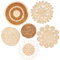 Lot de 7 Panier Muraux Bohème à la Main Decoration Murale en Rotin Osier Decoration Murale Ronde Rotin Décoration Murale Sets de Table pour Chambre à Coucher Salle à Manger Bureau