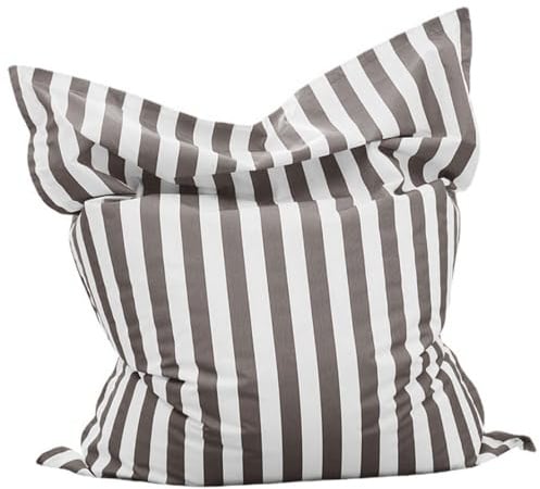 Fyrkantig flytande säcksäck for pool - Utomhus inomhus bekväm stor stol kudde säck pufföverdrag utan fyllning(Light grey-stripe)