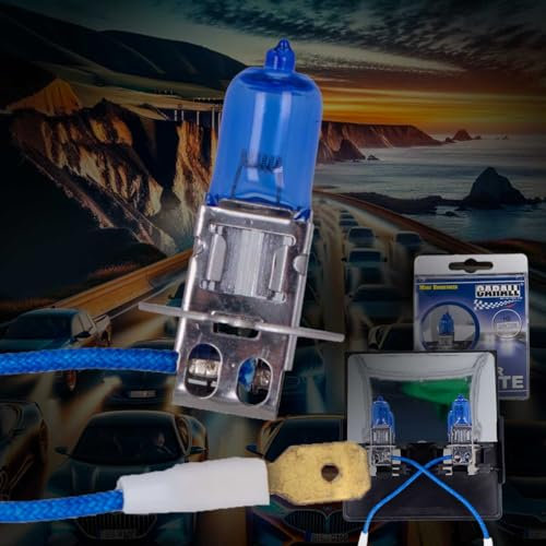 CARALL 2 Stück Halogenlampen 24V für Lkw, Weiß mit Xenon-Effekt (H3 24V 70W PK22s)