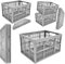 STAR SUPPLIES 32 Litre Large Stackable Multi Use Fruit, Veg, Books Strong Foldable Grey Storage Crates (2)