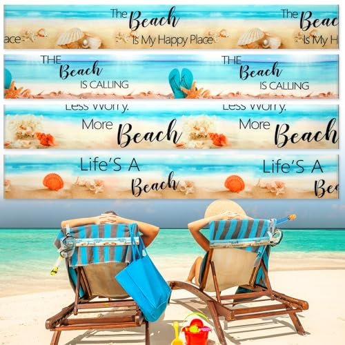 BOAO 4 Stück Handtuchbänder für Strandkörbe, Kreuzfahrt-Handtuch-Clips für Lounge, Poolstühle, elastisch, Winddicht, Gurthalter für Sommer, Lounge, Pool, hawaiianisches Zubehör (Strand)