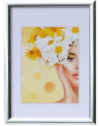IDEAL TREND Kunststoffrahmen mit Klarglas Bilderrahmen PS-1 Frame Foto Collage Portraitrahmen Glasscheibe: Farbe: Silber | Format: 40x50
