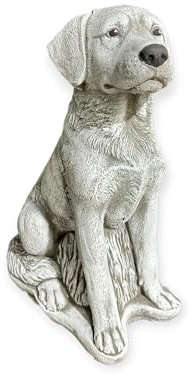 OriginalPaul Skulp & Betondesign Großer Labrador Charly: Massiver Steinguss, 23+kg, 49x33x19cm - Frostsicher & Witterungsbeständig