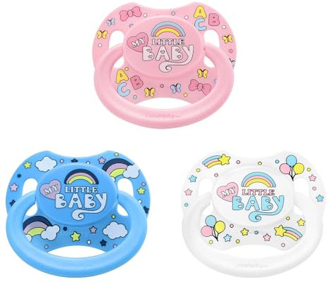 LittleForBig Großer Saugerschild Bedruckter Schnuller Set der Generation II in Erwachsenengröße My Little Baby Muster 3-Pack