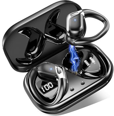 Cuffie Bluetooth Sport, Auricolari Bluetooth 5.4 HiFi Stereo, 50 Ore Cuffie Wireless Cancellazione Rumore Mics, Cuffiette Bluetooth Ricarica Rapida USB-C, Auricolare IP7 Impermeabil Palestra Correre