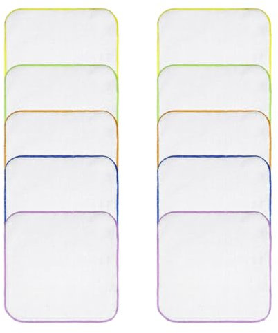 WUSJCOF 10 Stück Flanellwaschlappen aus Bio-Baumwolle, Mehrweg Baby Waschlappen als Ersatz für Feuchttücher, Kleine waschbare mini Baumwolltücher (16 cm x 16 cm)