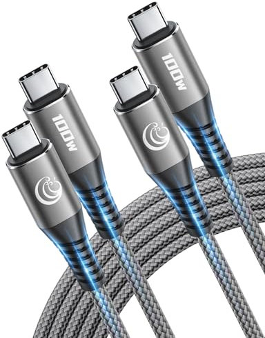 USB C to USB C Cable 3m 2Pack, 100W C to C Charger Cable Fast Charge USBC Type C Charging Lead for iPhone 16 15 Pro Max Plus MacBook iPad Air/Pro Samsung Galaxy S24/S23/S22 Ultra Pixel 8 Switch XPS