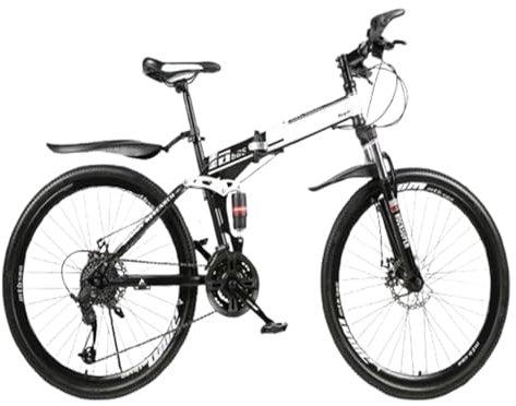 24 Zoll Faltrad - Mountainbike 24 Gang Mountainbike Faltrad Schutzblechsatz | Verstellbare Sitzhöhe | Mit Schutzblechen, verstellbarem Sitz und Lenker C,165 * 60 * 94cm