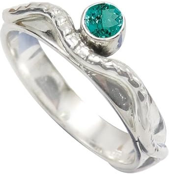 Im Labor gezüchteter grüner Paraiba-Turmalin Edelstein 925 Sterling silber Band Ring Herren und Damen Schmuck CRG-1076AS14_(60 (19.1))