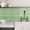 COMSTICKC Piastrelle Adesive Cucina Bagno - Mattonelle Adesive Bagno Verde Salvia, 10 Pezzi Murali 3D Autoadesivo Cucina Decorativi, Impermeabili e Facili da Pulire(30,5x30,5cm)