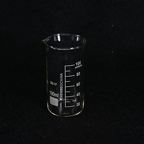 100 ml Borosilikatglasbecher mit Graduierung in hoher Form, Messbecher aus Glas, Laborausrüstung
