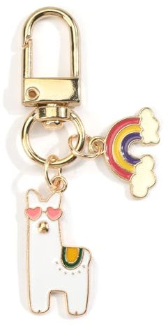 Alpaka Schlüsselanhänger, Regenbogen Makramee Anhänger Alpaka Geschenk, Boho Regenbogen Anhänger für Taschen Charm