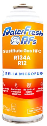Gas Refrigerante Organico para Aire Acondicionado Coche Ralerfresh RFs Equivalente a 650gr sustituto de los Gases R134a y R12 (Botella RFs)