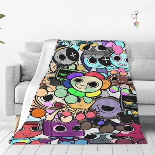 GDFENDU Anime World Decke mit Schlüsselanhänger, weiche Überwurfdecke, für alle Jahreszeiten, warm, leicht, gemütlich, Plüschdecken für Zuhause, Schlafzimmer, Sofa, Stuhl, Reisen (A, 76,2 x 101,6 cm)