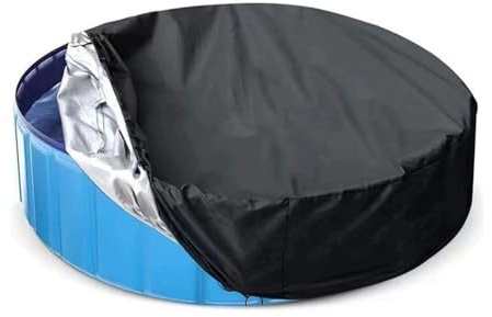 SJASD Abdeckung Hundepools Faltbarer UV Pool Poolabdeckung Rund mit Kordelzug,Poolabdeckung Hundepool Wasserdicht und Staubdicht für Hund und Kinderpool(Size:182 * 20CM)