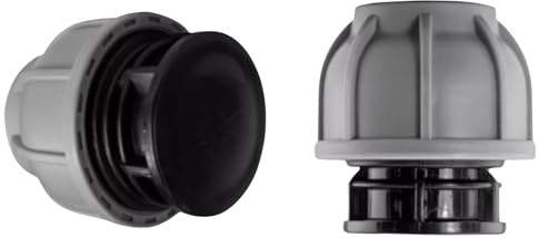 MYPURECORE MDPE Compression Fitting 20-50mm – Straight, Elbow, Tee, Stop End & Valve – BSP Threaded Water Pipe Connector – Leak-Proof Irrigation for Blue Pipe (Stop End 32mm)