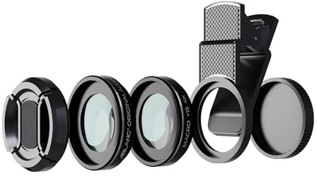 4BLANC® Kit de lente de video macro externo 20x con soporte para cualquier smartphone