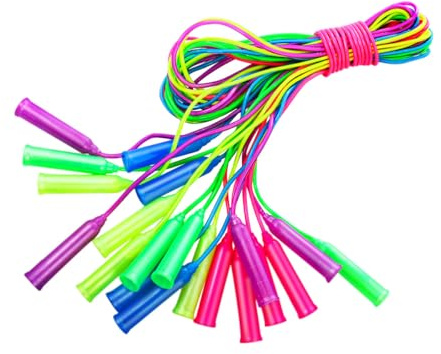 Toyvian Springseil für Kinder, Kunststoff, verstellbar, mit kleinem, ergonomischem Griff, leichtes Fitnessgerät für drinnen und draußen, für Jungen, Mädchen, Studenten (zufällige Farbauswahl), 10
