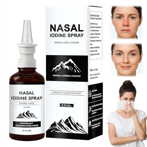 Nasenjodspray, 90 ml Nasenspray Kochsalzlösung Jod mit natürlicher Mineralformel für Menschen